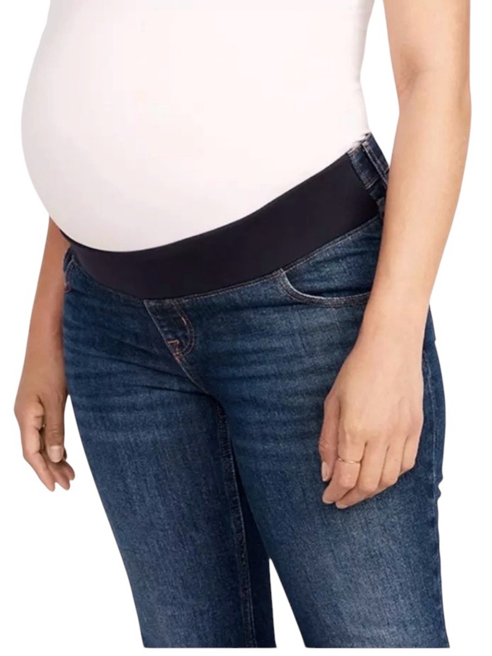 Old Navy Maternity Jeans 14 Tall Below The Bump Medium Dark Wash Stretch NWT NEW